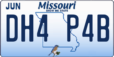 MO license plate DH4P4B