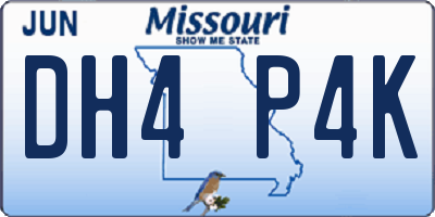 MO license plate DH4P4K