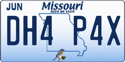 MO license plate DH4P4X