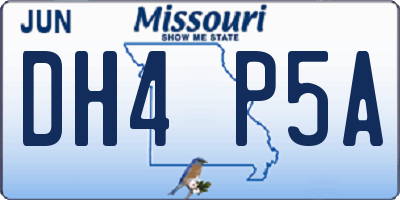 MO license plate DH4P5A