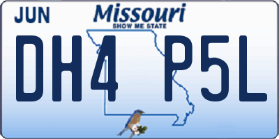MO license plate DH4P5L