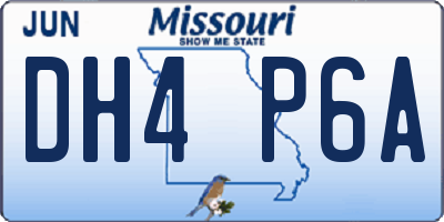 MO license plate DH4P6A