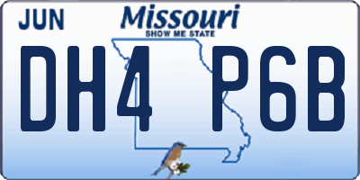 MO license plate DH4P6B