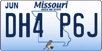 MO license plate DH4P6J