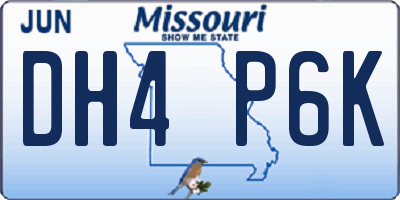 MO license plate DH4P6K