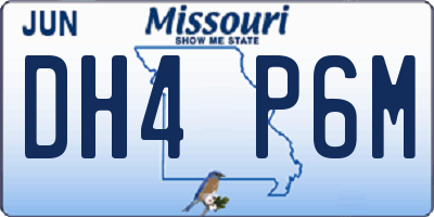 MO license plate DH4P6M