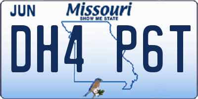 MO license plate DH4P6T