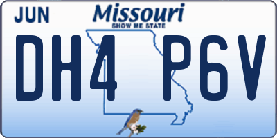 MO license plate DH4P6V