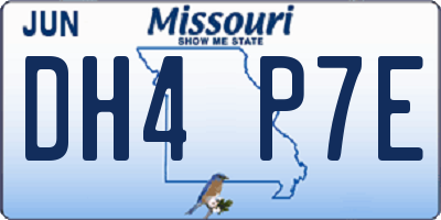 MO license plate DH4P7E