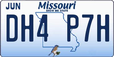 MO license plate DH4P7H
