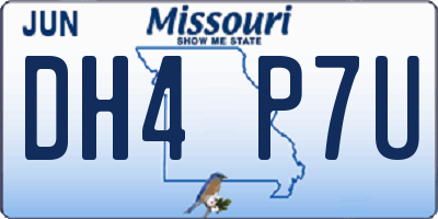 MO license plate DH4P7U