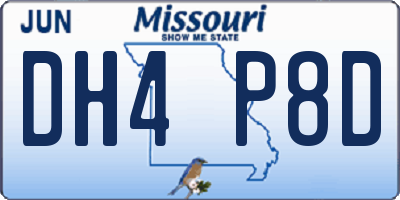 MO license plate DH4P8D