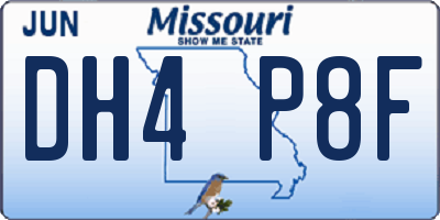 MO license plate DH4P8F