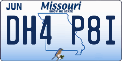 MO license plate DH4P8I