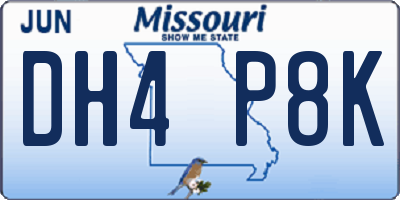 MO license plate DH4P8K