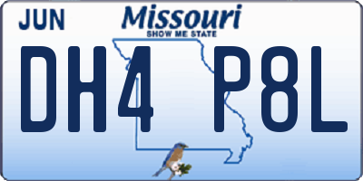 MO license plate DH4P8L