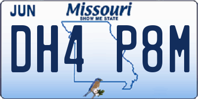 MO license plate DH4P8M