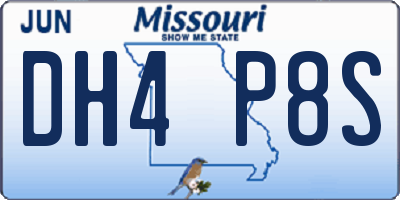 MO license plate DH4P8S