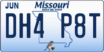 MO license plate DH4P8T