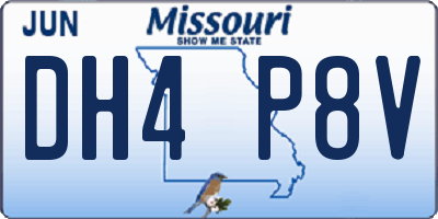 MO license plate DH4P8V