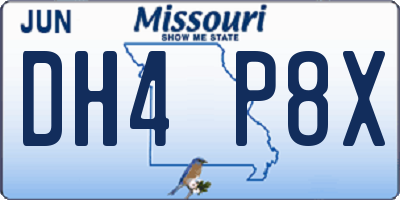 MO license plate DH4P8X