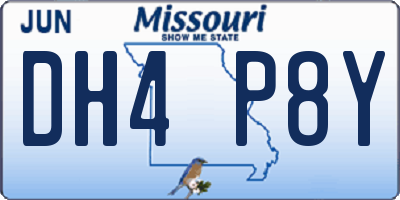 MO license plate DH4P8Y
