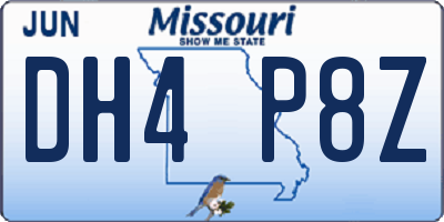 MO license plate DH4P8Z