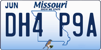 MO license plate DH4P9A