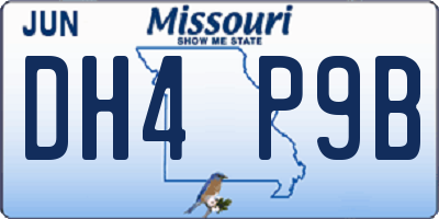 MO license plate DH4P9B