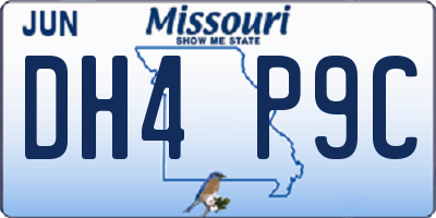 MO license plate DH4P9C