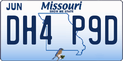 MO license plate DH4P9D