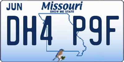 MO license plate DH4P9F