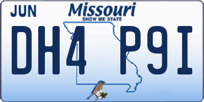 MO license plate DH4P9I