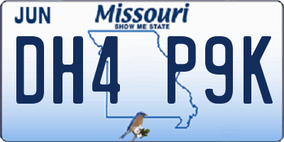 MO license plate DH4P9K