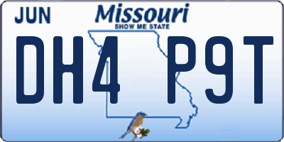 MO license plate DH4P9T