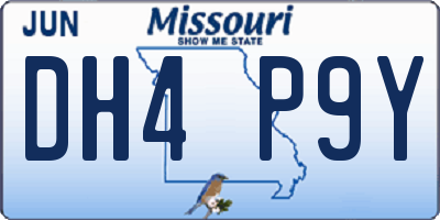 MO license plate DH4P9Y