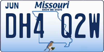 MO license plate DH4Q2W