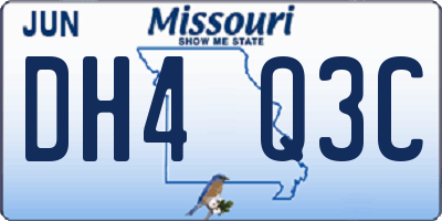 MO license plate DH4Q3C