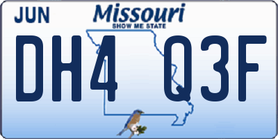 MO license plate DH4Q3F