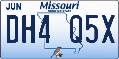 MO license plate DH4Q5X
