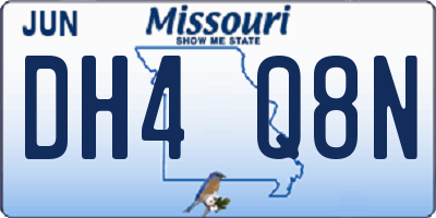 MO license plate DH4Q8N