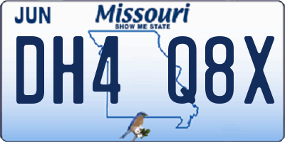 MO license plate DH4Q8X