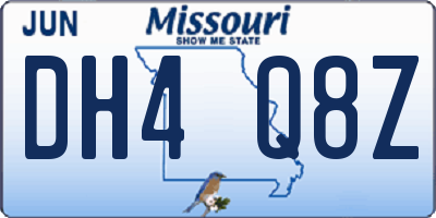 MO license plate DH4Q8Z
