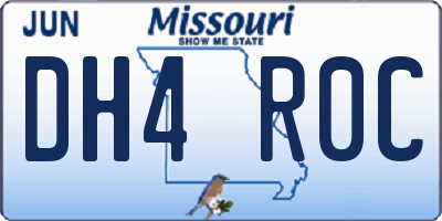 MO license plate DH4R0C