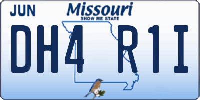 MO license plate DH4R1I