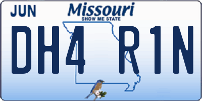 MO license plate DH4R1N