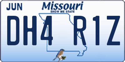 MO license plate DH4R1Z