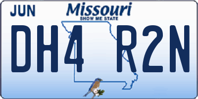 MO license plate DH4R2N