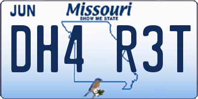 MO license plate DH4R3T