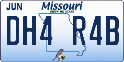 MO license plate DH4R4B